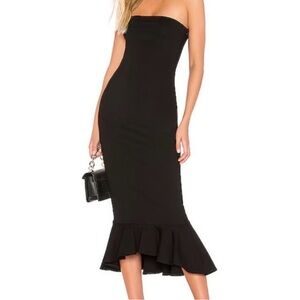 Superdown Black Strapless Midi Dress from Revolve